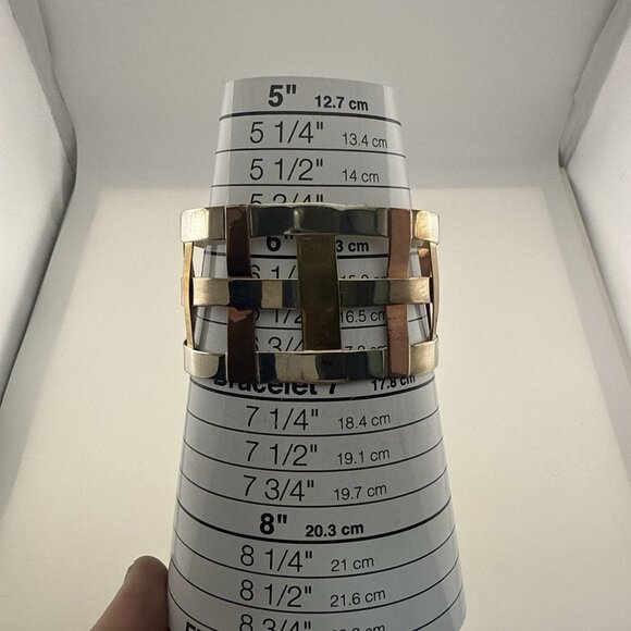 RLM Studio Robert Lee Morris Bracelet Cuff Sterling Silver Copper Brass Woven - Picture 9 of 13